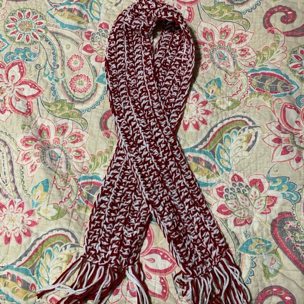 ROLL TIDE Crochet Scarf